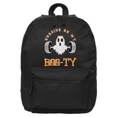 Funny Halloween Workout Gym Working On My Boo Ty Ghost 16 in Basic Backpack