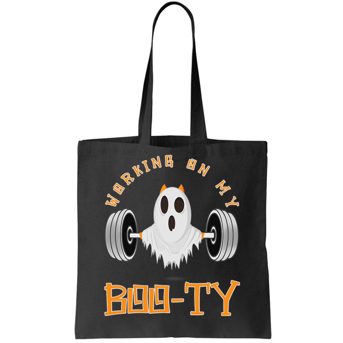 Funny Halloween Workout Gym Working On My Boo Ty Ghost Tote Bag