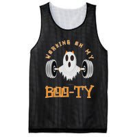 Funny Halloween Workout Gym Working On My Boo Ty Ghost Mesh Reversible Basketball Jersey Tank