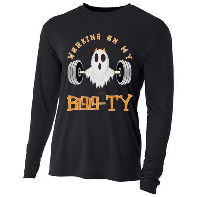 Funny Halloween Workout Gym Working On My Boo Ty Ghost Cooling Performance Long Sleeve Crew