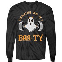 Funny Halloween Workout Gym Working On My Boo Ty Ghost Tie-Dye Long Sleeve Shirt