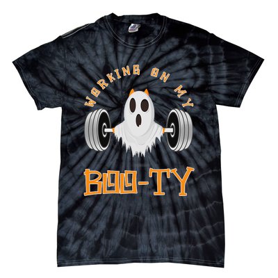 Funny Halloween Workout Gym Working On My Boo Ty Ghost Tie-Dye T-Shirt