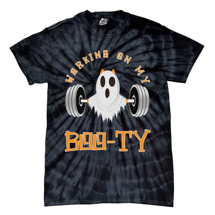 Funny Halloween Workout Gym Working On My Boo Ty Ghost Tie-Dye T-Shirt