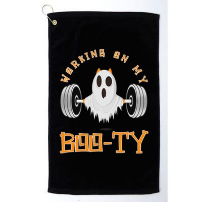 Funny Halloween Workout Gym Working On My Boo Ty Ghost Platinum Collection Golf Towel