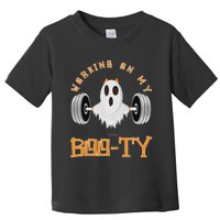 Funny Halloween Workout Gym Working On My Boo Ty Ghost Toddler T-Shirt