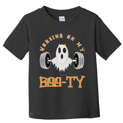 Funny Halloween Workout Gym Working On My Boo Ty Ghost Toddler T-Shirt