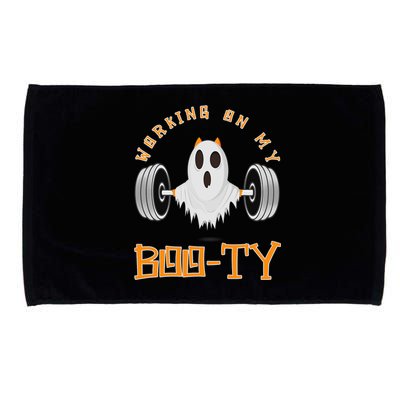 Funny Halloween Workout Gym Working On My Boo Ty Ghost Microfiber Hand Towel