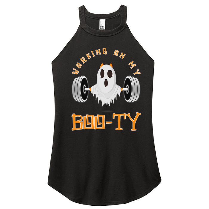 Funny Halloween Workout Gym Working On My Boo Ty Ghost Women's Perfect Tri Rocker Tank