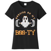 Funny Halloween Workout Gym Working On My Boo Ty Ghost Women's T-Shirt