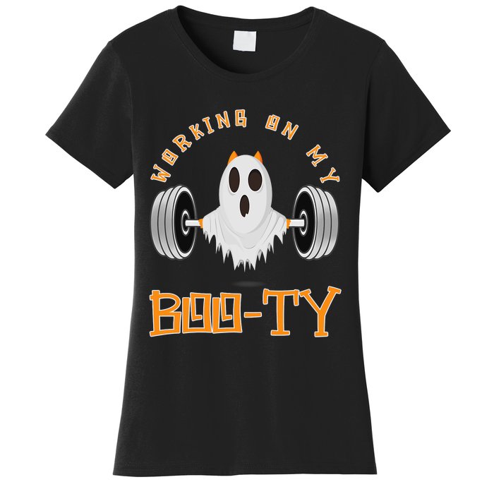 Funny Halloween Workout Gym Working On My Boo Ty Ghost Women's T-Shirt