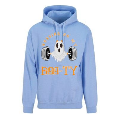 Funny Halloween Workout Gym Working On My Boo Ty Ghost Unisex Surf Hoodie