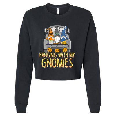 Funny Hanging With My Gnomies Halloween Gnome Cropped Pullover Crew