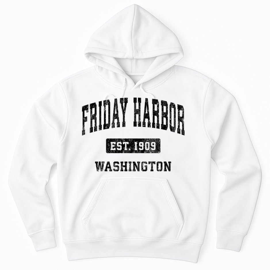 Friday Harbor Washington Wa Vintage Established Athletic Sports Design Hoodie