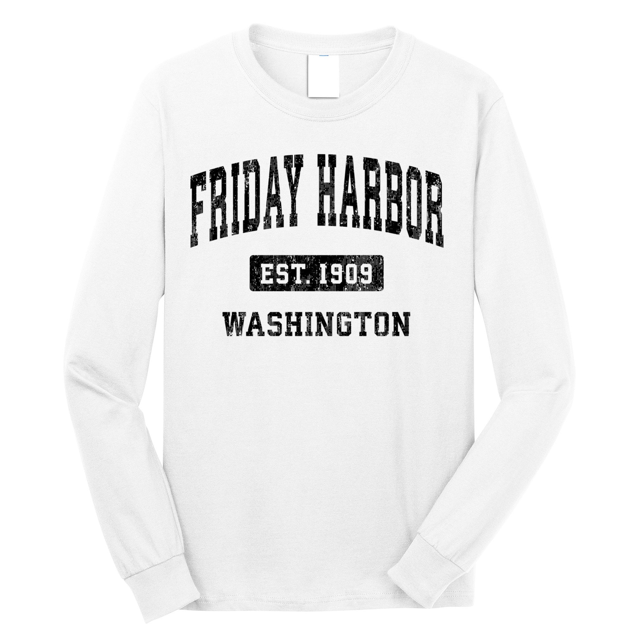 Friday Harbor Washington Wa Vintage Established Athletic Sports Design Long Sleeve Shirt