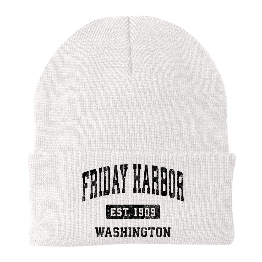 Friday Harbor Washington Wa Vintage Established Athletic Sports Design Beanie