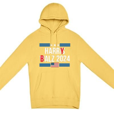 Funny Harris Walz 24 Harry Balz 2024 Meme Democratics Vote Premium Pullover Hoodie