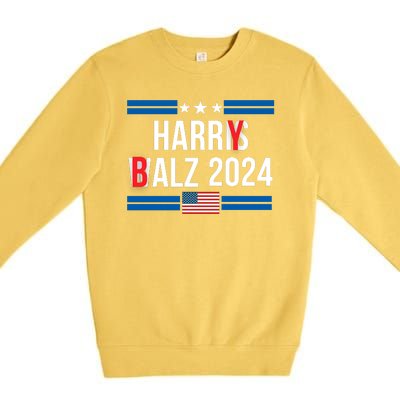 Funny Harris Walz 24 Harry Balz 2024 Meme Democratics Vote Premium Crewneck Sweatshirt