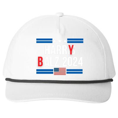 Funny Harris Walz 24 Harry Balz 2024 Meme Democratics Vote Snapback Five-Panel Rope Hat