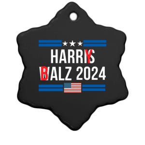 Funny Harris Walz 24 Harry Balz 2024 Meme Democratics Vote Ceramic Star Ornament