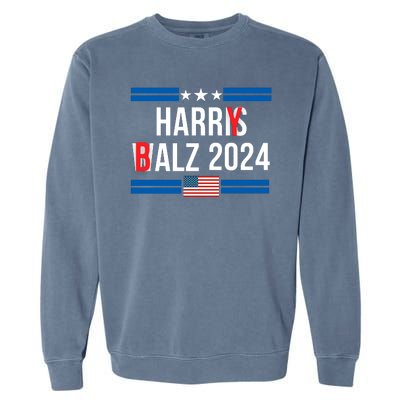 Funny Harris Walz 24 Harry Balz 2024 Meme Democratics Vote Garment-Dyed Sweatshirt