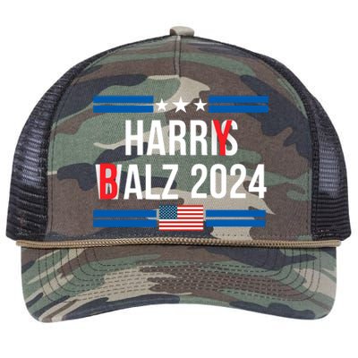 Funny Harris Walz 24 Harry Balz 2024 Meme Democratics Vote Retro Rope Trucker Hat Cap