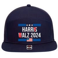 Funny Harris Walz 24 Harry Balz 2024 Meme Democratics Vote 7 Panel Mesh Trucker Snapback Hat