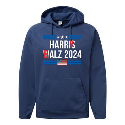 Funny Harris Walz 24 Harry Balz 2024 Meme Democratics Vote Performance Fleece Hoodie