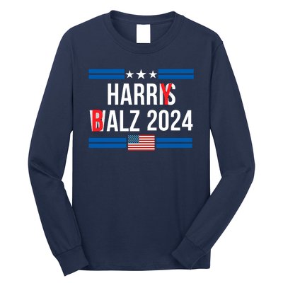 Funny Harris Walz 24 Harry Balz 2024 Meme Democratics Vote Long Sleeve Shirt