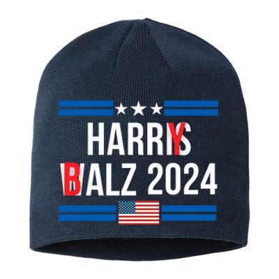 Funny Harris Walz 24 Harry Balz 2024 Meme Democratics Vote Sustainable Beanie