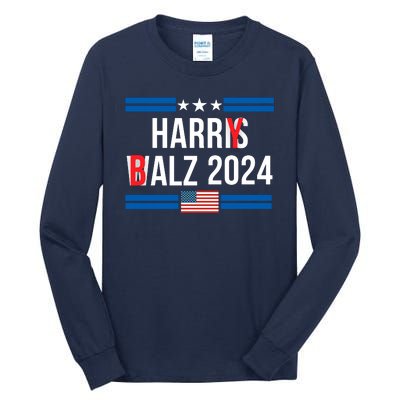 Funny Harris Walz 24 Harry Balz 2024 Meme Democratics Vote Tall Long Sleeve T-Shirt