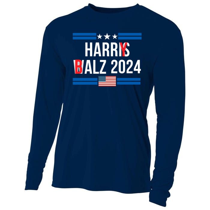 Funny Harris Walz 24 Harry Balz 2024 Meme Democratics Vote Cooling Performance Long Sleeve Crew