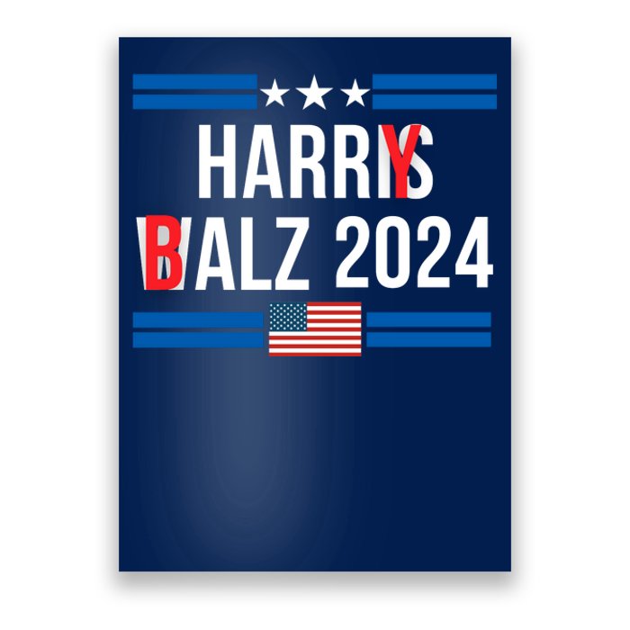 Funny Harris Walz 24 Harry Balz 2024 Meme Democratics Vote Poster