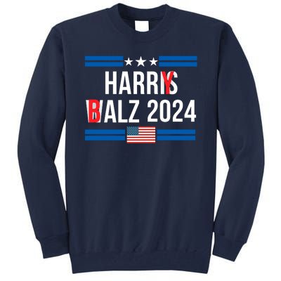 Funny Harris Walz 24 Harry Balz 2024 Meme Democratics Vote Tall Sweatshirt