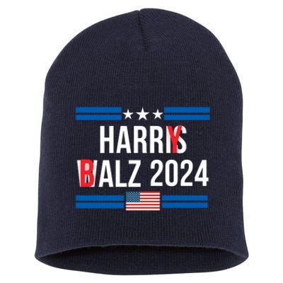 Funny Harris Walz 24 Harry Balz 2024 Meme Democratics Vote Short Acrylic Beanie