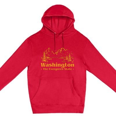 Funny Home Washington The Evergreen State Premium Pullover Hoodie