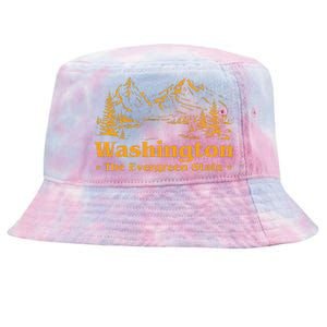 Funny Home Washington The Evergreen State Tie-Dyed Bucket Hat