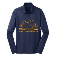 Funny Home Washington The Evergreen State Silk Touch Performance Long Sleeve Polo