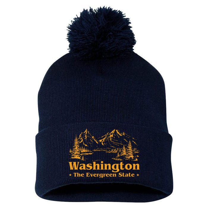 Funny Home Washington The Evergreen State Pom Pom 12in Knit Beanie