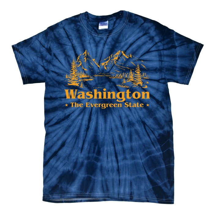 Funny Home Washington The Evergreen State Tie-Dye T-Shirt