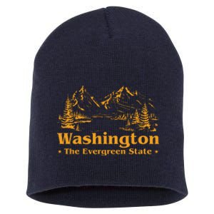 Funny Home Washington The Evergreen State Short Acrylic Beanie