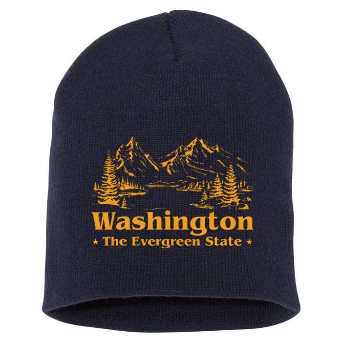 Funny Home Washington The Evergreen State Short Acrylic Beanie