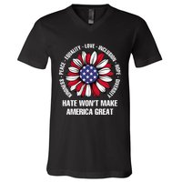 Funny Hate WonT Make America Great Hate WonT Make America Great V-Neck T-Shirt