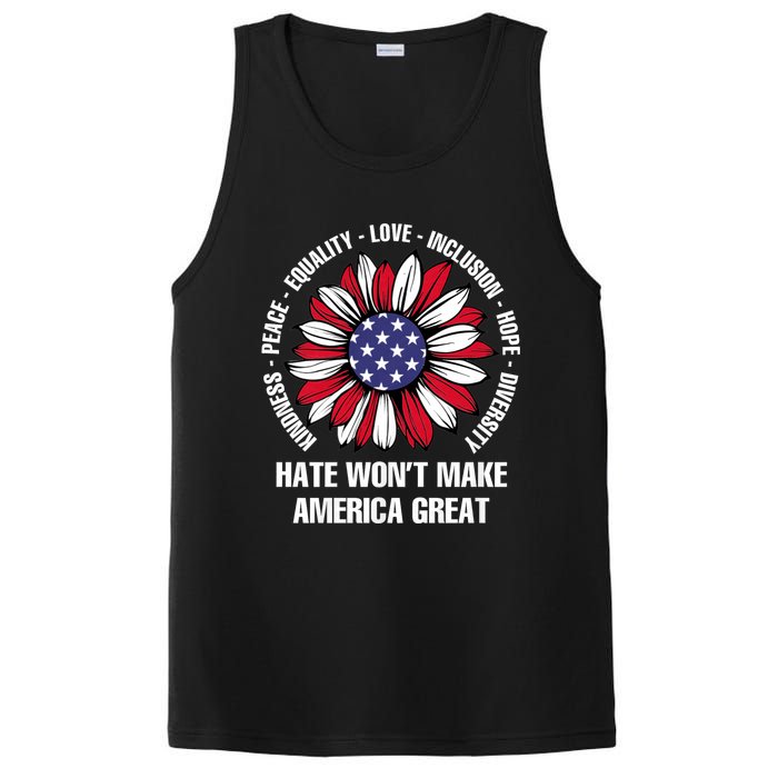 Funny Hate WonT Make America Great Hate WonT Make America Great PosiCharge Competitor Tank