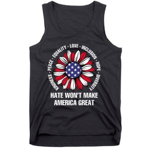 Funny Hate WonT Make America Great Hate WonT Make America Great Tank Top