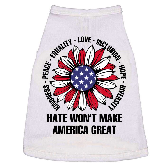 Funny Hate WonT Make America Great Hate WonT Make America Great Doggie Tank