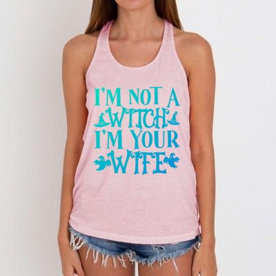 Funny Halloween Wife Im Not A Witch Im Your Wife Gift Women's Knotted Racerback Tank