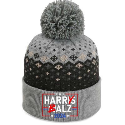 Funny Harris Walz 24 Harry Balz 2024 Meme Democratics Vote The Baniff Cuffed Pom Beanie