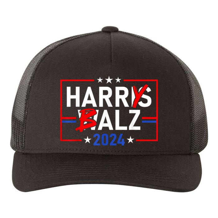 Funny Harris Walz 24 Harry Balz 2024 Meme Democratics Vote Yupoong Adult 5-Panel Trucker Hat