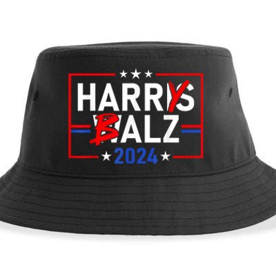 Funny Harris Walz 24 Harry Balz 2024 Meme Democratics Vote Sustainable Bucket Hat