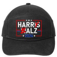 Funny Harris Walz 24 Harry Balz 2024 Meme Democratics Vote 7-Panel Snapback Hat